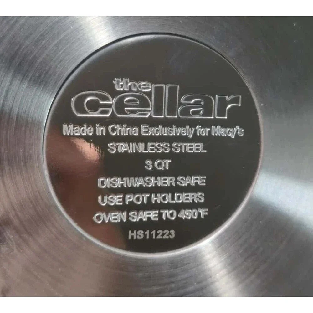 The Cellar Stainless Steel Cookware Set 5-Piece 3-Ply Base Pots & Pans